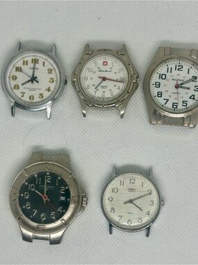 Vintage Watch Lot of 5 Lorus Eddie Bauer Waltham Coleman Timex Running Repair